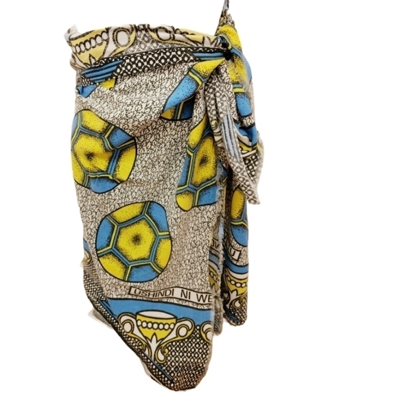 AFRICAN MASAI Kenya Katenge Cotton Soccer Fabric Wrap Scarf Towel - Picture 2 of 12
